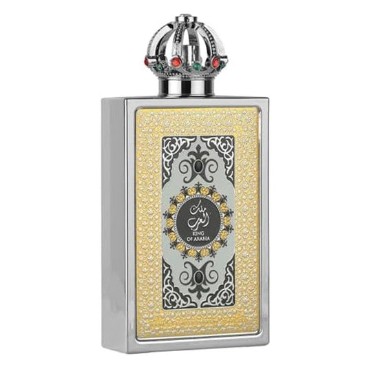 Lattafa Pride King of Arabia 100?ml EDP ? Unisex Fragrance with Bergamot, Mint, Black Tea, Ginger, Leather & Vanilla ? Warm Spicy Aromatic Scent