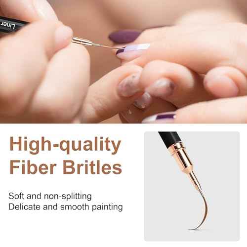 Artdone Metallic Nail Art Pens, Liner Brushes Set, 5PCS Black Color Nail Tools For Long Lines, Thin Details, Fine Drawing, Liner Brush UV Gel Polish Painting Nail Design Sizes 5/8/12/20/25mm