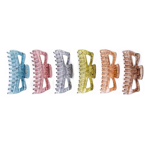 Extra Large Claw Clips for Thick Hair, 6.3 Inch Strong Hold Matte Jumbo Accessories for Women Long Curly Hair Cute Nonslip French Giant Big Jaw Clip (Red Pink Blue Black Brown Yellow)