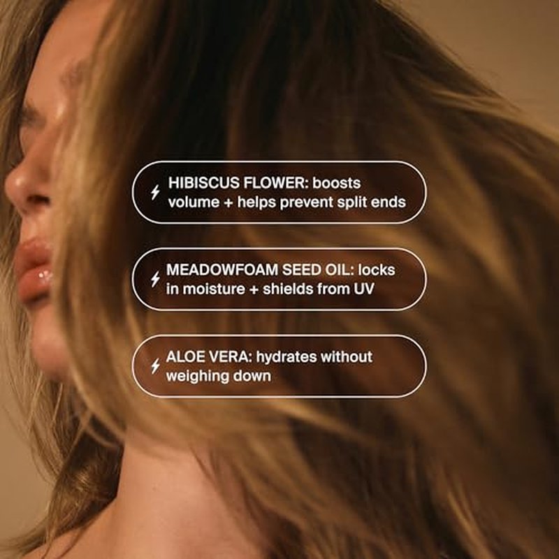 Hair Elixir Serum - Smooth Frizz-Free Hair Instantly - 80ml Heat Protectant - Daily Styling & Overnight Treatment - Lightweight Formula with Hibiscus & Meadowfoam Extracts