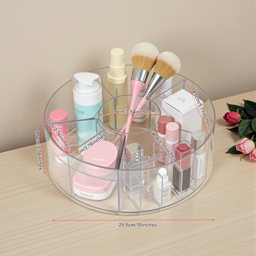 Lonian 360¡Æ Rotating Makeup Organizer, Adjustable Acrylic Cosmetic Storage, Cosmetic Organisers and Spinning Makeup Stand for Beauty Skincare