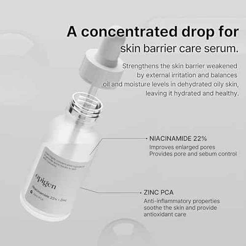 Niacinamide 22% + Zinc Serum for Face, Pore Reducer, Diminishes Acne Prone, Skin Balancing Pore Reducing, Korean Skin Care, 1oz