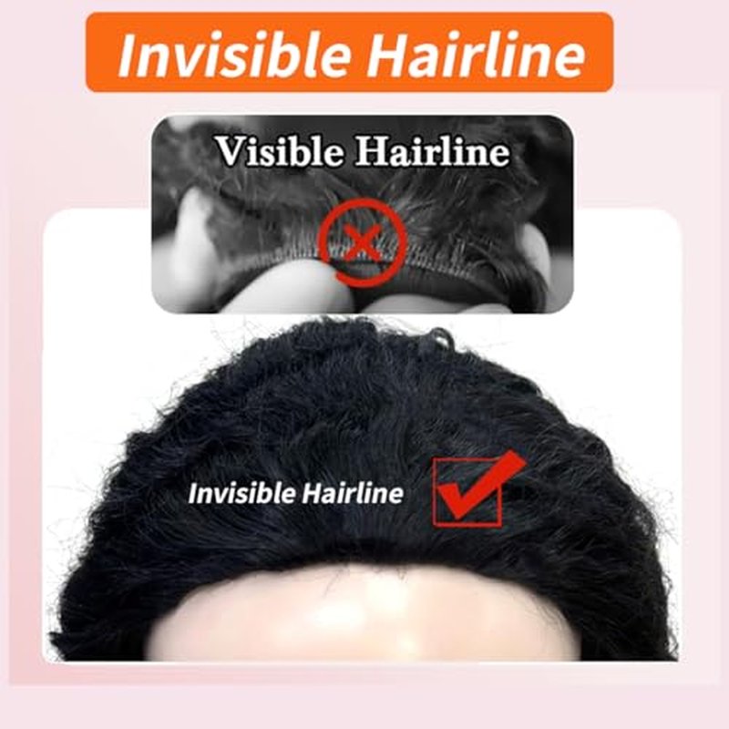 XSY Curly Half Wig Human Hair 12 Inch Deep Wave Half Wigs for Black Women 3 In 1 Beginner Friendly Glueless Wear and Go Half Curly Wig 180% Density Natural Black
