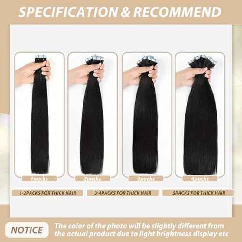 Tape in Hair Extensions Human Hair, Hair Extensions 20 Inch 20pcs Remy Straight Human Hair Tape in Extensions Skin Weft Tape Extensions Human Hair