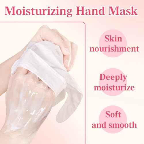 6 Pcs Hand Masks Moisturizing Glove, Hydrating Hand Mask for Dry cracked Hands, Exfoliating Collagen Gloves for Smooth Hands, Smooth Exfoliating Hand Peeling Mask