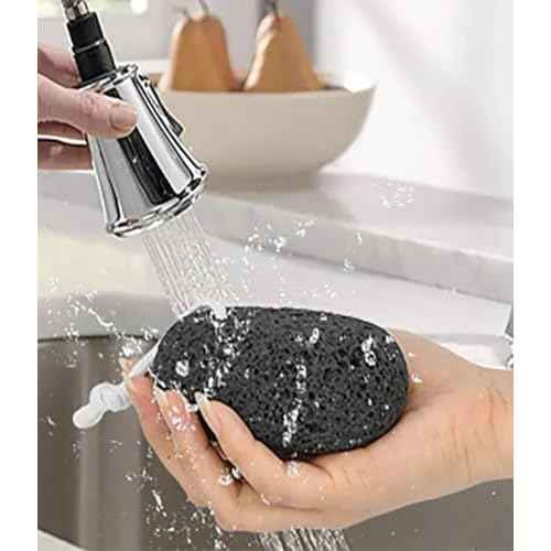 Pumice Stone Foot and Hand Scrubber - Natural Lava Stone for Callus Remover, Foot Exfoliation, Hand Scrub, Pedicure Tool, Dry Skin Remover, Promote Healthy Foot and Hand Care (Black)