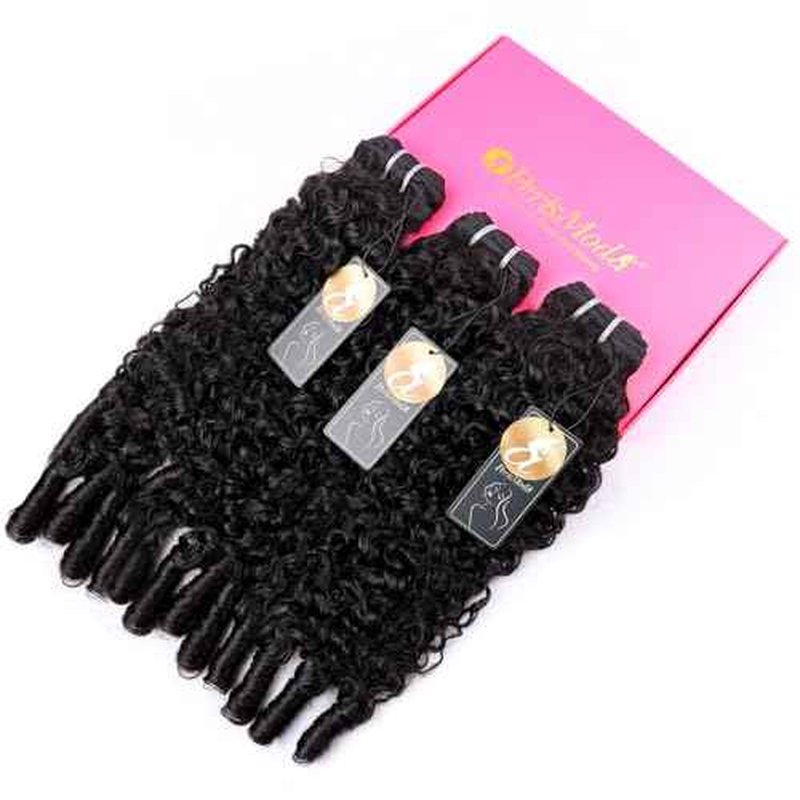 PerisModa 15A Raw Burmese Curly Bundles 100% Human Hair Bundles Pix Curly Bundles Unprocessed Human Hair Extensions 16 18 20 Inches 3PC 100% Unprocessed Virgin Water Wave Hair For Women Natural Black