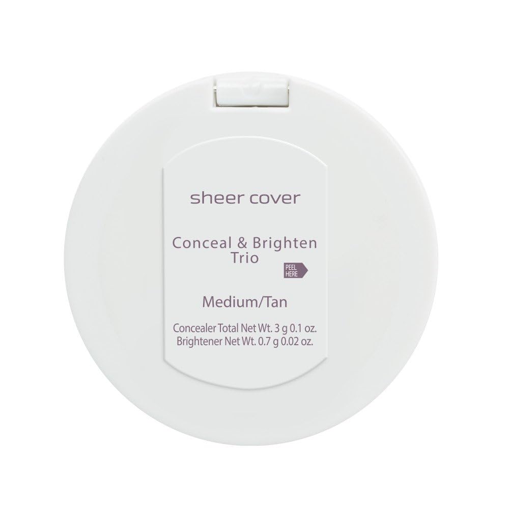 Conceal and Brighten Highlight Trio | Two-Toned Concealers & Shimmering Highlighter - Medium/Tan Shade - 3g