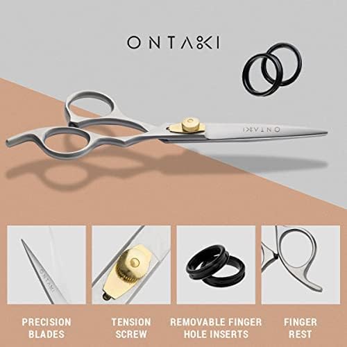 ONTAKI Hair Cutting Scissors - 6.5" Japanese Steel Shears for Precision Beard & Mustache Grooming | Ideal for Barbers & Stylists