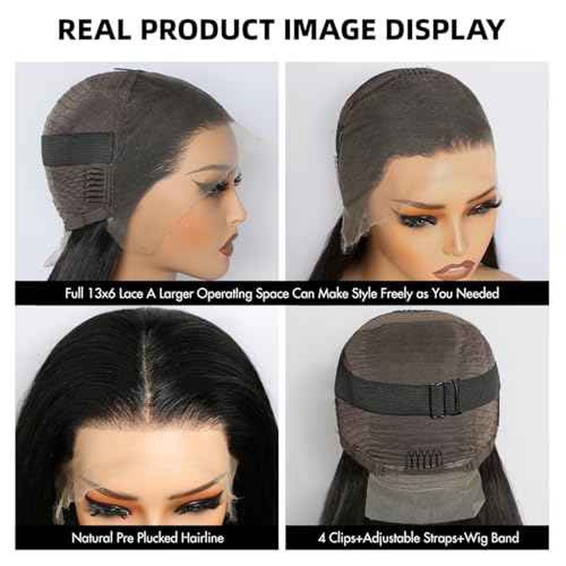28 Inch 13x6 Lace Front Wigs Human Hair 220 Density Straight Lace Front Wigs Human Hair 15A Grade Brazilian Virgin HD Transparent Lace Frontal Wigs Human Hair for Women Glueless Wigs Pre Plucked