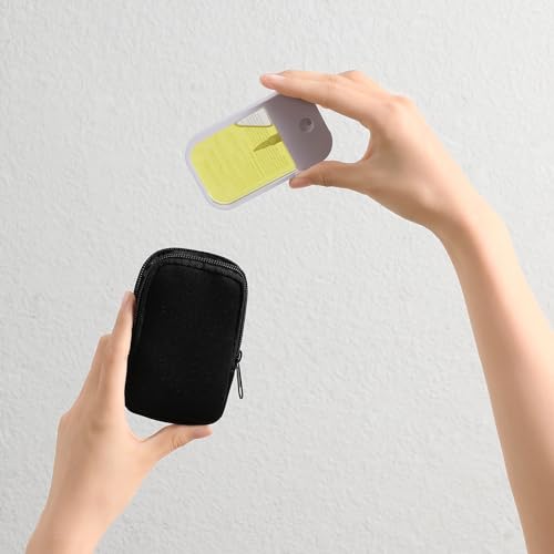 uekeboag 2Pcs Small Soft Neoprene Pouch with Zipper, Mini Portable Makeup Bag,Fashion Accessory with Snap Hook,Coin Purse Lipstick Cosmetic Travel Organizer(Black and Pale Pink)