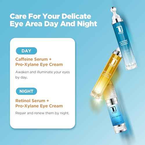 Dongyu Caffeine Eye Cream Set: Eye Serum Kit for Dark Circles Puffiness - Self Care Gifts for Women Birthday Gifts for Her