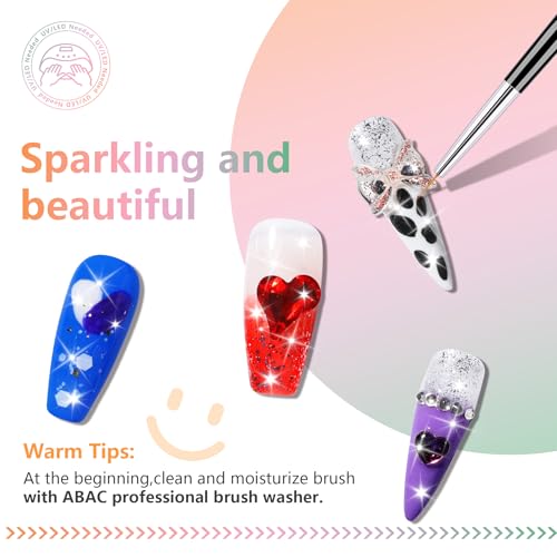 ABAC 24 Color Solid Gel Nail Polish,Ombre Gel Nail Polish,Pat Paint Nail Gel- Hema-Free No-Spill Formula w/Pro Brush Christmas NYE Party Nails,DIY Gift Set Clump-Free Shimmer