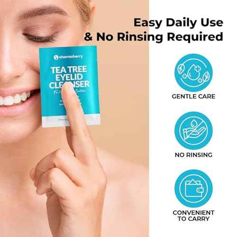 Tea Tree Oil Eyelid Wipes (36 Count), Individually Wrapped Eyelid Cleanser, Eyes Lid Cleaning Wipes for Stye Eye Treatment, Eye Wipe for Dry Eyes, Blepharitis, Mild to Moderate Conditions