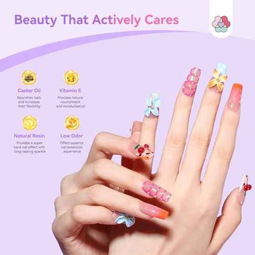SAVILAND Poly Extension Gel Nail Kit: 15 Colors Poly Gel kit for 4 Weeks Lasting, Natural-Looking Poly Gel Clear White Pink Nude with Slip Solution U V Lamp Suitable for All Seasons Starter Art DIY