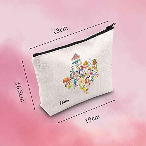 Texas Welcome Cosmetic Bag for Her, Travel or Moving to Texas