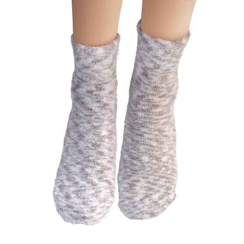 Earth Therapeutics Aloe Socks ? Infused w/Aloe Vera & Vitamin E ? Helps Dry Feet, Cracked Heels, Calluses ? Use with Lotion ? Grey/Confetti (2 Pairs)