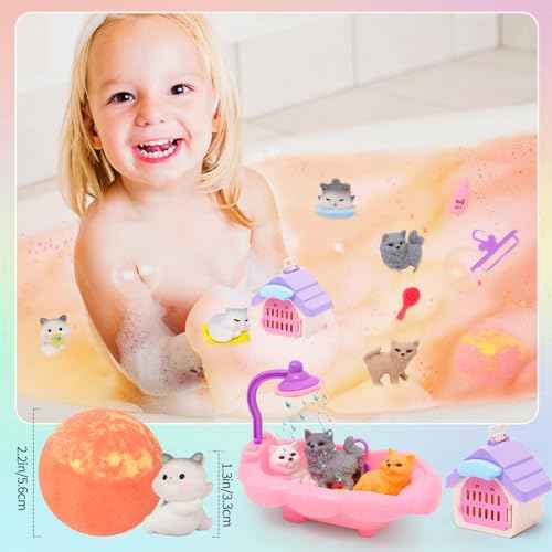 Bath Bombs for Kids with Surprise Inside Kids Bath Bombs with Toys for Boys Girls Handmade Fizzy Balls Bubble Bath Bomb Gift Set for Christmas New Year