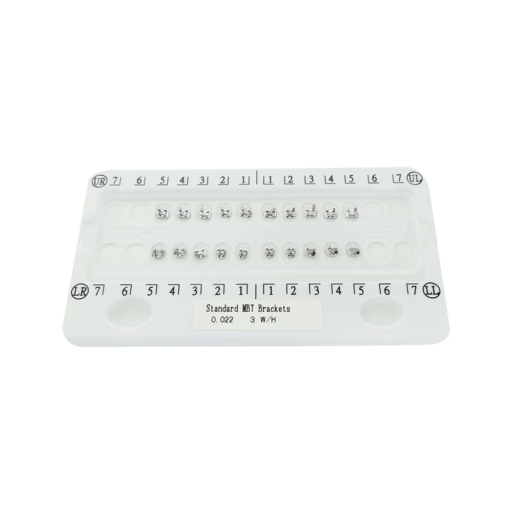 Braces Kit - 200pcs/Box Bondable Metal Brackets For Teeth 0.022 Slot With 3 Hook (Standard MBT)
