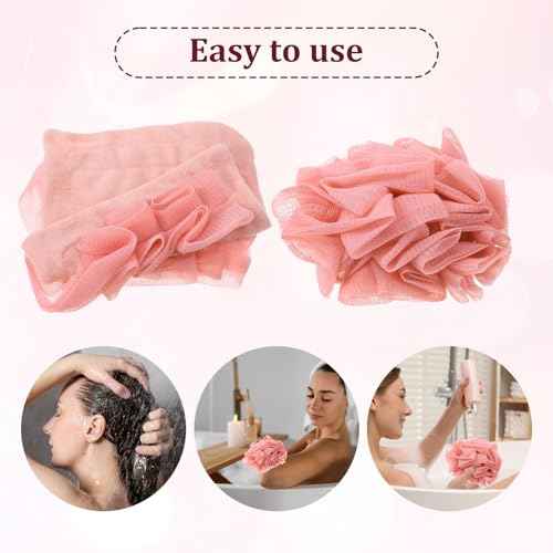 6 Pack Soap Bar Loofah, 2 in 1 Loofah Washcloth Combo, Bath Sponge with Drawstring, That Holds Bar Soap for Cleansing and Smooth Skin (6 Colors, 6.7 x 6.7 Inch)