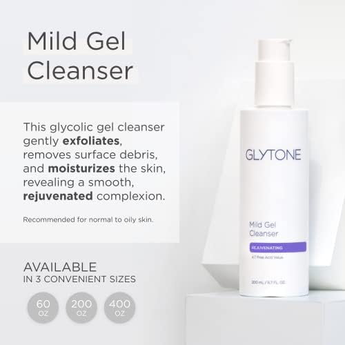 Glytone Mild Gel Cleanser - Exfoliating Face Wash with 4.7% Glycolic Acid - Vegan & Fragrance-Free | 6.7 fl. oz.