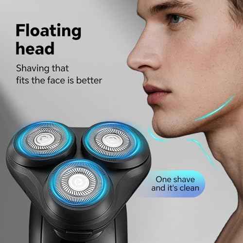 Electric Razor for Men - Rechargeable Shaver 3D Precision Blades with Pop-up Trimmer - Rotary Cordless Shavers Washable Gentle on Sensitive Skin for Beard Sideburn Face with Travel Lock Men Gift