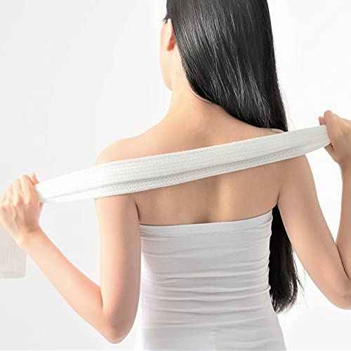 Super Soft Exfoliating Washcloth [Made in Japan] Shower Back Scrubber with Amino Acid Extract Blended as Moisturizing Essence, Exfoliating Towel for Sensitive Skin (Amino Acid Blended)