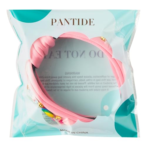 PANTIDE Candy Jeweled Knotted Headband - Halloween Rainbow Lollipop Rhinestone Embellished Preppy Headband Non Slip Wide Top Knot Hairband Hair Accessories Birthday Gift for Women Girls (Pink)