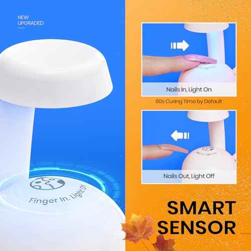 Beetles Mini Uv Light for Gel Nails Flash Curing Innovative with Smart Sensor for Easy and Fast Extension System, Portable Manicure Uv Led Light for Gel Nail Polish Diy