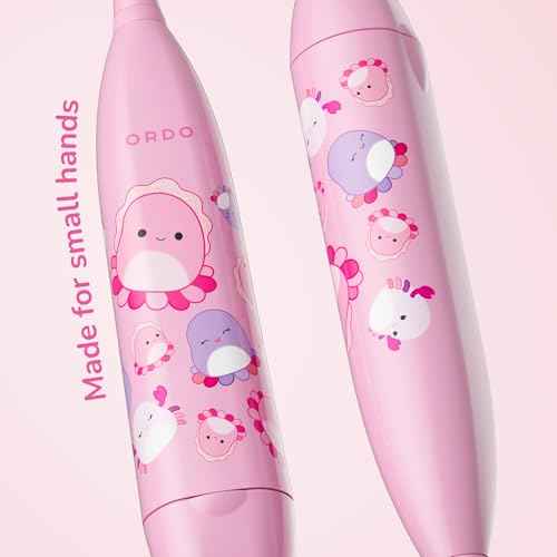 ORDO Squishmallows Toothbrush, Sonic Battery Toothbrushes for Kids, Soft Bristles, Extra Brush Head Inc, Gift for Kids Aged 4 Years and Up, Battery Included, Auggie
