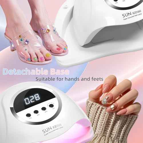 UV LED Nail Lamp with 72 Beads, 320W Nail Curing Lamps for Gel Polish with Automatic Sensor/4 Timer Setting,Led Nail Dryer, Professional Nail Art Drying Tools for Fingernail and Toenail