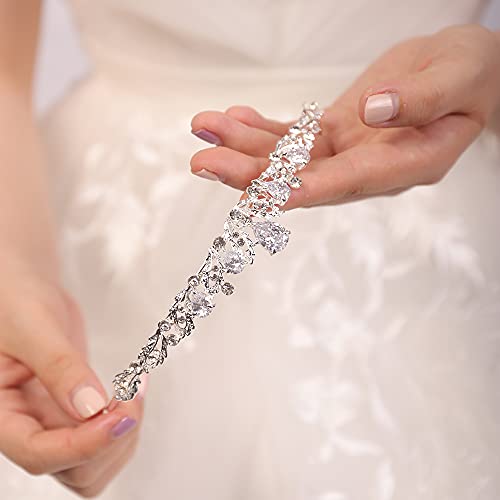 JWICOS Silver Crystal Queen Tiara and Crown for Women and Girls Fairytale Rhinestones Wedding Hair Accessories for Brides
