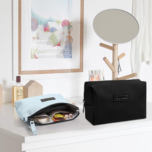 Cosmetic Bags for Women Small Makeup Bag for Purse Pu Leather Makeup Pouch Travel Makeup Bag with Zipper Make Up Bag for Travelling