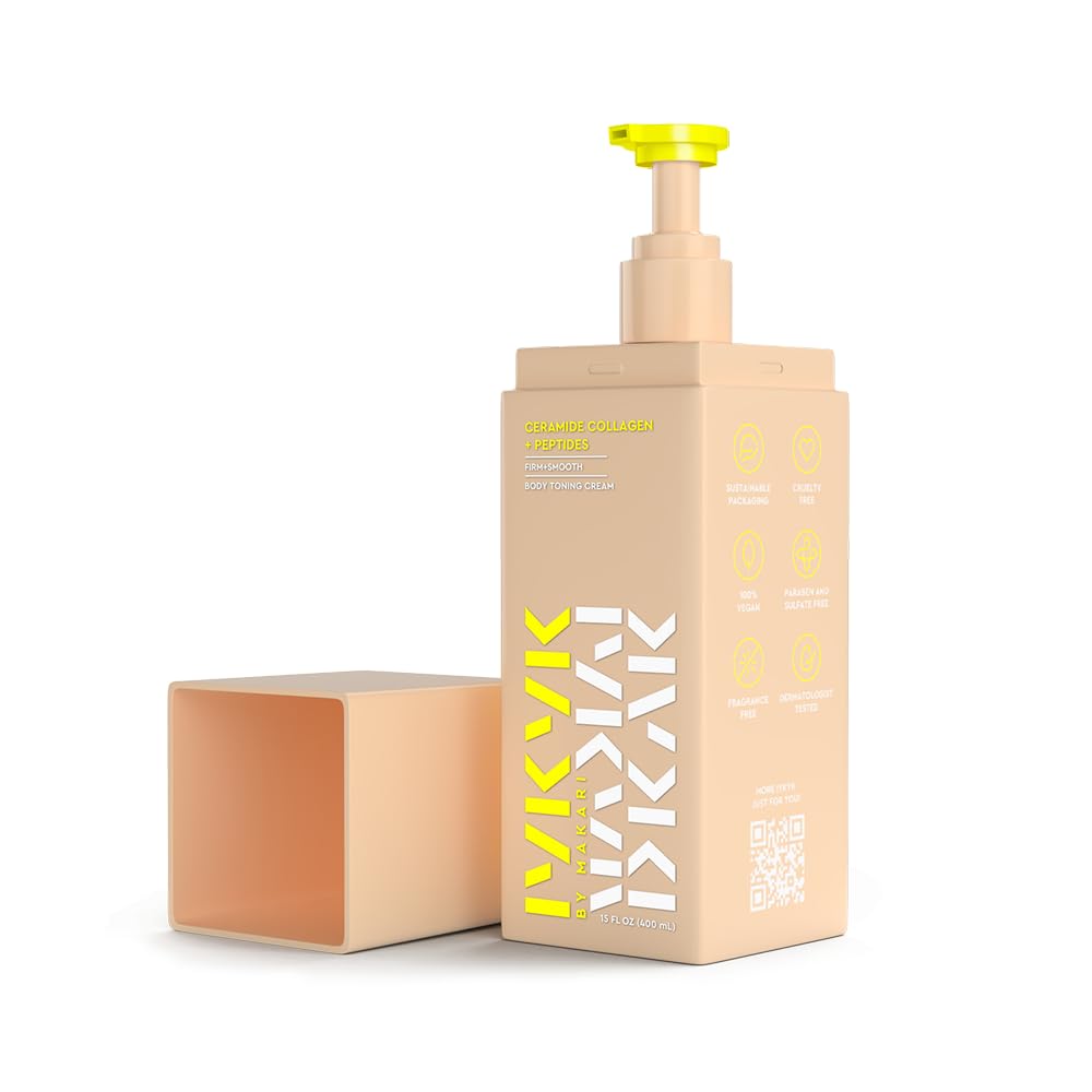 IYKYK by Makari Ceramide Collagen + Peptides Body Toning Cream | Smoothing & Firming Body Lotion for Women | Supports Radiance & Supple-Looking Skin | Vegan | Fragrance-Free | Paraben & Sulfate-Free