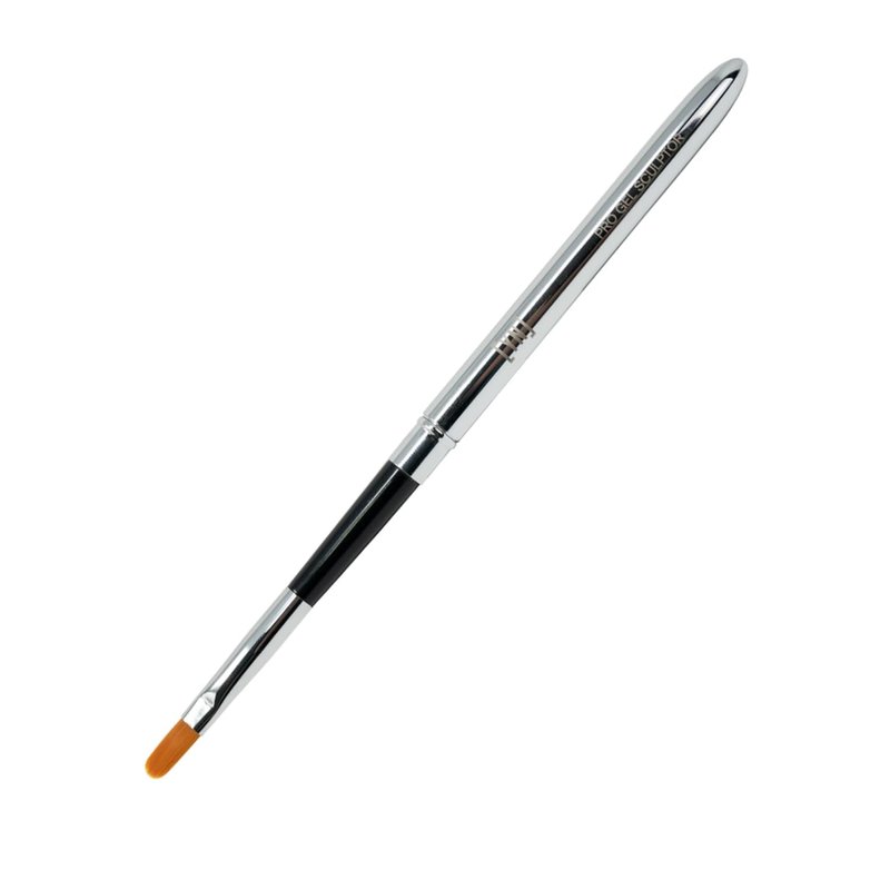 Young Nails Finesse Pro Gel Sculptor Brush - Flat Synthetic Bristle Brush with Rounded Tip | Dual-Function Design