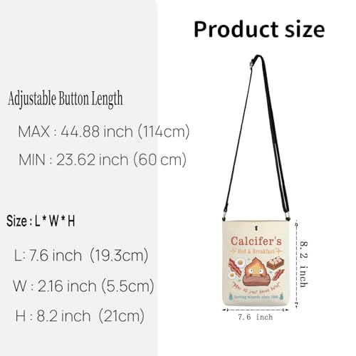 TSOTMO Calcifer's Bed & Breakfast Crossbody Bag Anime Lover Gift for Women Mother Best Friend