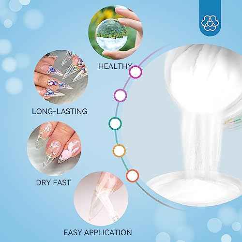 SAVILAND Clear Dip Powder - 2.1 oz/ 60g Dipping Powder Set Crystal Clear for French Natural Nails Art Starter Manicure, Strengthen Nail Easy for Beginners to Use No Nail Lamp Needed