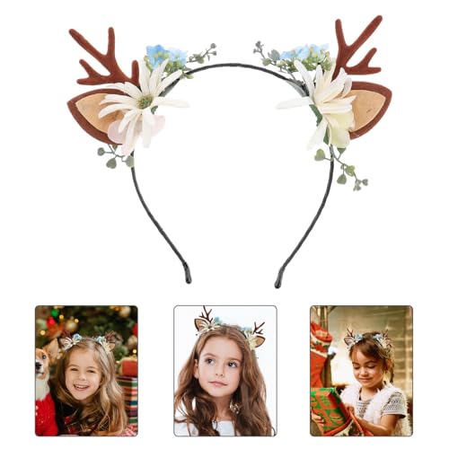 Christmas Reindeer Antlers Headband - Antler Crown s Ears Hair Hoop,Christmas Deer Headband,Fawn Horn Hair Bands, Fairy Headpiece for s Costume