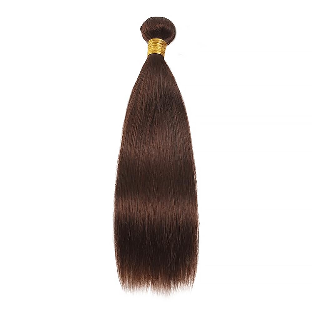 Straight Human Hair Bundles 26 Inch Straight Single Bundle #4 Chocolate Brown Human Hair Unprocessed Native Virgin Hair 100g Total 1 Extension Double Weft Human Hair Extensions for Women