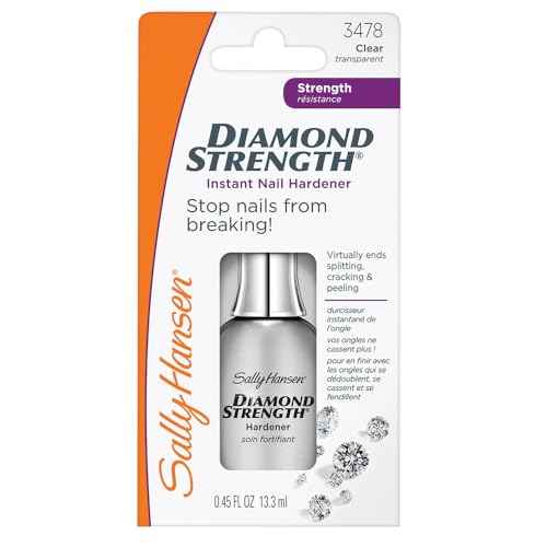 Sally Hansen Diamond Strength Nail Hardener 45095 Clear, 0.45 Fl Oz, Pack of 1