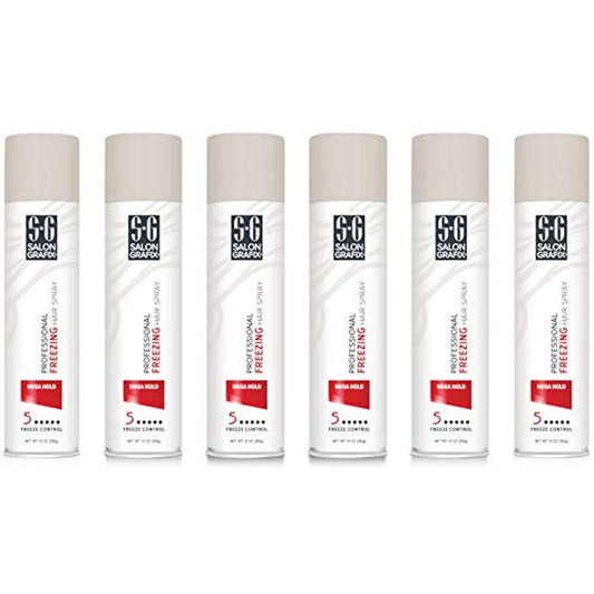 Salon Grafix Hairspray Freezing Mega Hold 10 Ounce (295ml) (6 Pack)