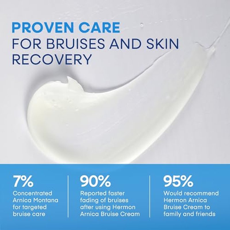 Hermon Arnica Bruise Cream Extra Strength: Fast-Acting for Bruising & Swelling on Thin Skin - High Strength Arnica Montana with Vitamins K, C & E?Hydrating Moisturizer for Face (4 oz(pack of 2))