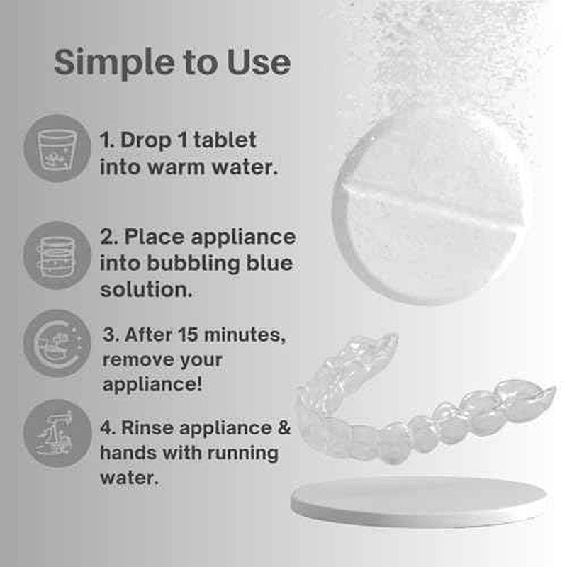42 Count Retainer Cleaner Tablets for Aligner, Mouth Guard, Night Guard and More. Cleaning Tablets for Ultrasonic Cleaners - Fresh in 3 Minutes - 1.5 Month Supply - Mint