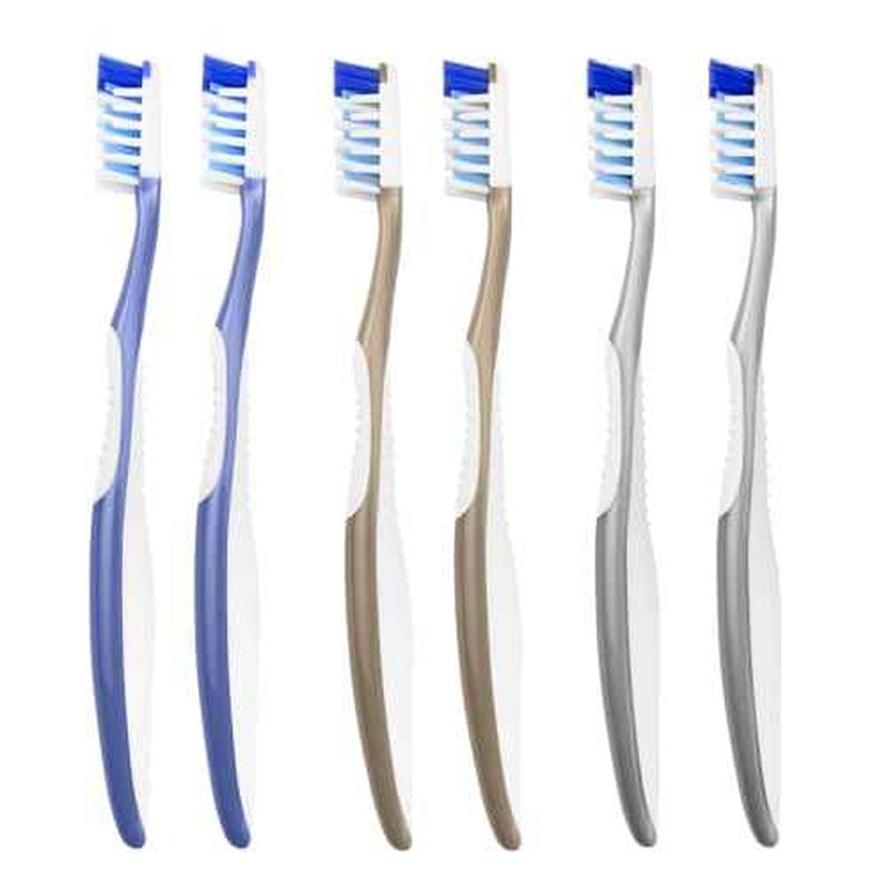 Soft Toothbrushes for Adults, Soft Rounded Bristles, Built in Gum Stimulators, 6 Count