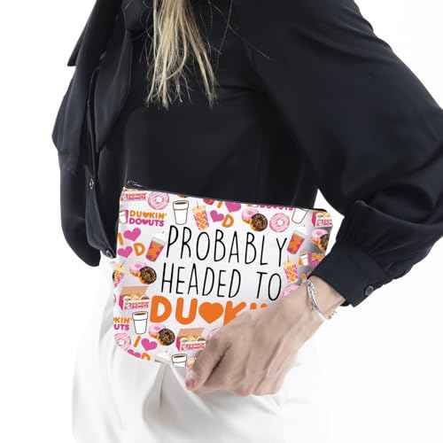 WCGXKO Probably Headed Makeup Bag Donut Lover Gift Coffee Refreshment Merch (Coffee Bag)