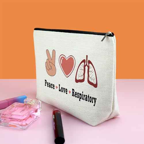 Respiratory Therapy Gift RT Worker Therapist Makeup Bag Respiratory Care Week Gifts Healthcare Worker Nurse Week Gift for Adult Employee Pulmonology Nurse Coworker Travel Pouch with Zipper