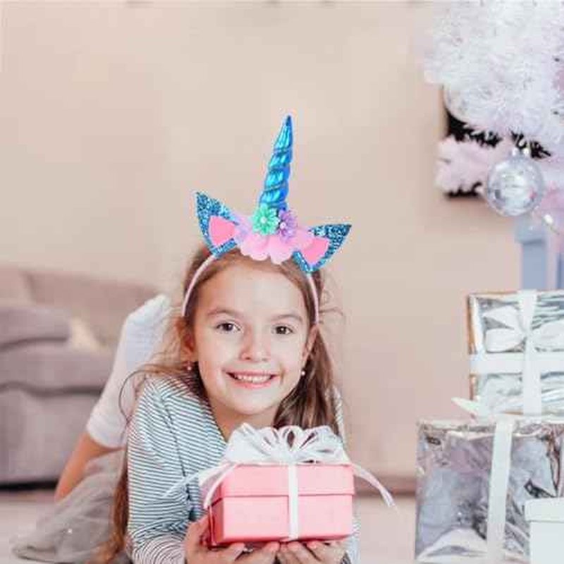 Unicorn Horn Headband Glitter Cute Unicorn Hairband Birthday Party Halloween Cosplay Clothing Hair Decoration
