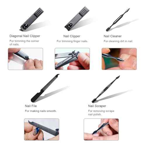 Nail Clippers Set, 10 PCS Professional Manicure Set and Pedicure Kit with Travel Case,Stocking Stuffers, Christmas Gift for Men and Women
