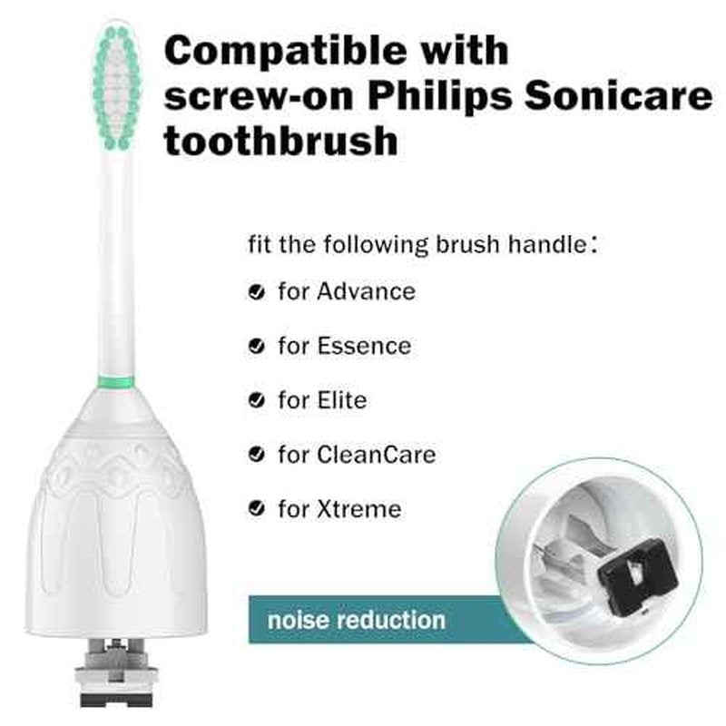 Toothbrush Heads for Philips Sonicare Replacement Brush Heads Medium Soft Dupont Bristles Electric Toothbrush Replacement Heads Fit E-Series Essence Xtreme Elite Advance and CleanCare, 2 Pack, White