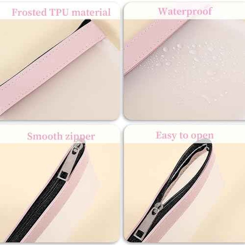4 PCS Multicolor Strawberry Pattern Small Makeup Bag, 4.9x4.5 Inch, 4 Count, Cosmetic Bags, Zipper Closure, Female, Synthetic, Pouch